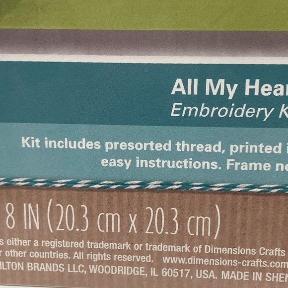 Dimensions Cathy Heck All My Heart Embroidery Kit 8"X8" Add Your Own Photo Gift - Picture 8 of 16